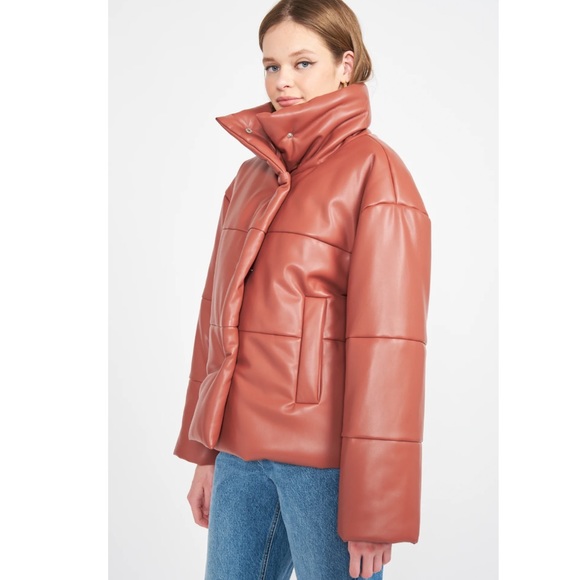 En Saison Lana Faux Leather Puffer Jacket - Picture 2 of 4